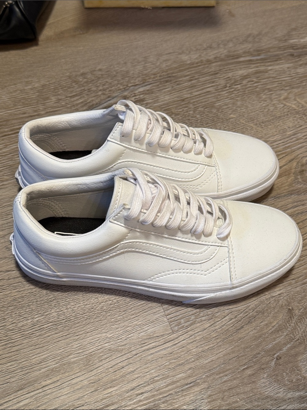 White Leather Vans
